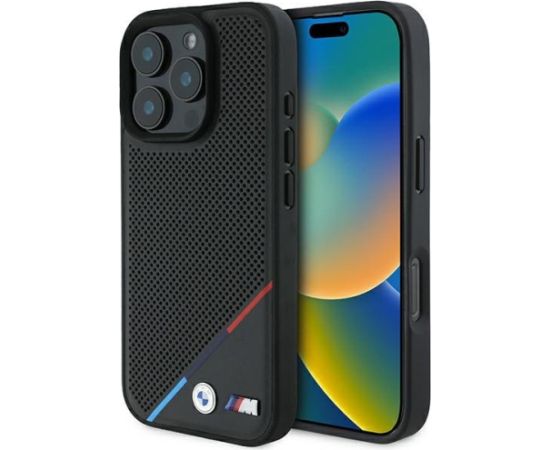 BMW M Perforated Tricolor Line MagSafe Aizsargapvalks priekš Apple iPhone 16 Pro