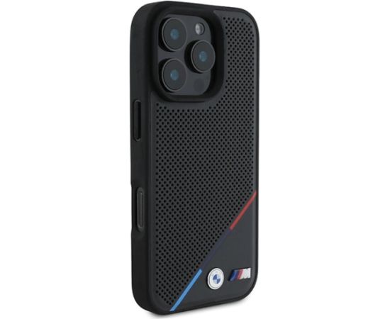 BMW M Perforated Tricolor Line MagSafe Aizsargapvalks priekš Apple iPhone 16 Pro