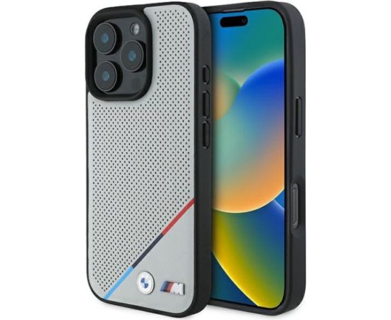 BMW M Perforated Tricolor Line MagSafe Aizsargapvalks priekš Apple iPhone 16 Pro