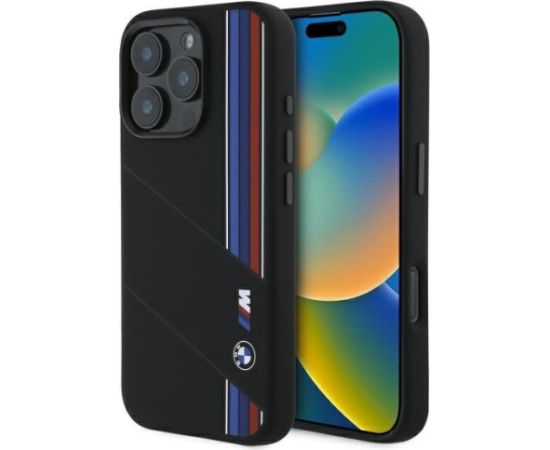 BMW Silicone Cut Tricolor Lines MagSafe Aizsargapvalks priekš Apple iPhone 16 Pro