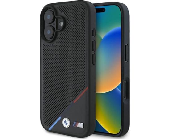 BMW M Perforated Tricolor Line MagSafe Aizsargapvalks priekš Apple iPhone 16
