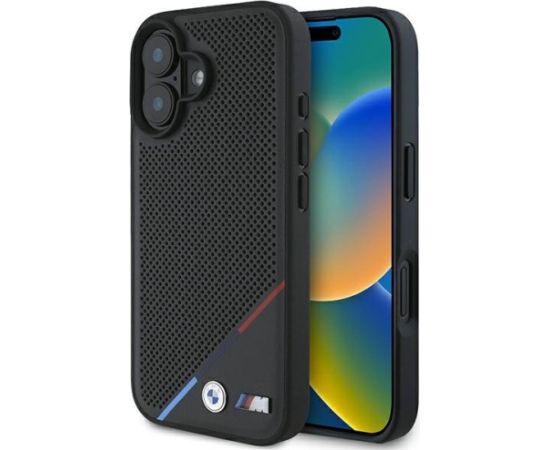 BMW M Perforated Tricolor Line MagSafe Aizsargapvalks priekš Apple iPhone 16 Plus
