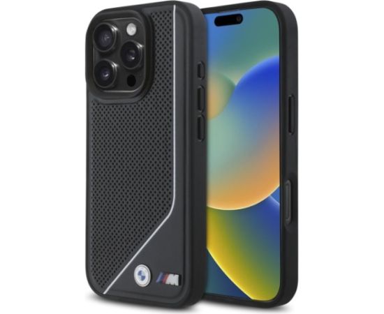 BMW M Perforated Twisted Line MagSafe Aizsargapvalks priekš Apple iPhone 16 Pro
