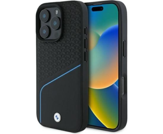 BMW Sign Leather Textured And Line MagSafe Защитный Чехол для Apple iPhone 16 Pro Max