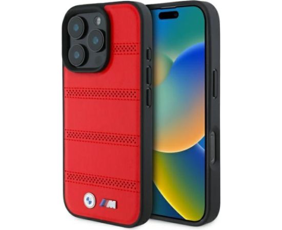 BMW M Perforated And Stitched Line MagSafe Aizsargapvalks priekš Apple iPhone 16 Pro Max