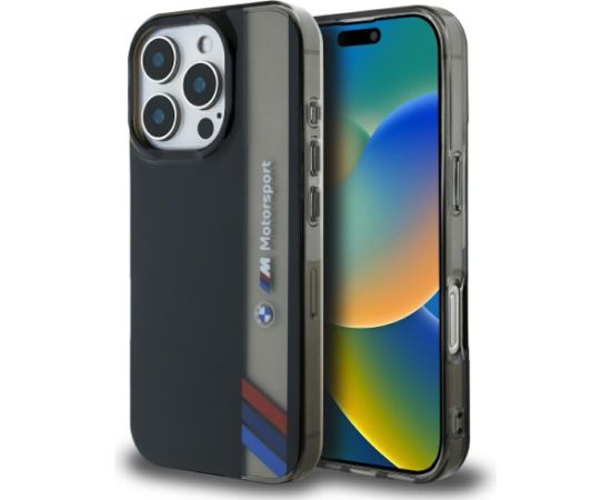BMW Motorsport IML Vertical Stripe Aizsargapvalks priekš Apple iPhone 16 Pro Max