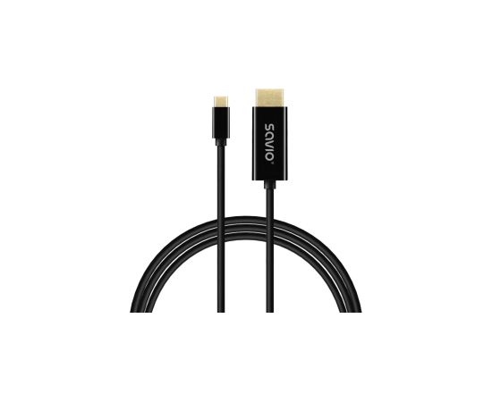 Kabelis Savio USB-C Male - HDMI Male 1m CL-190