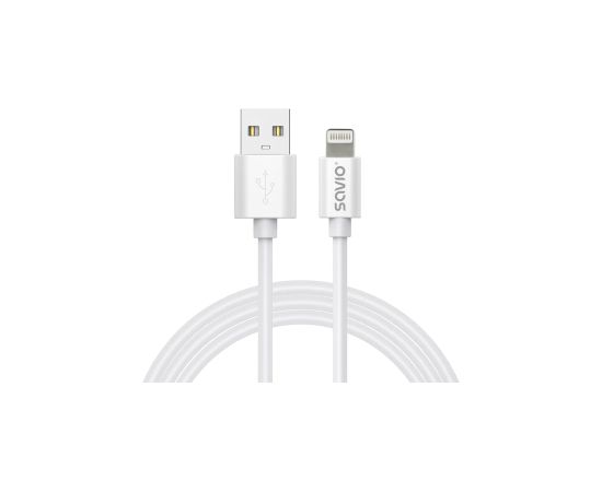 Kabelis SAVIO USB-A – Lightning 1 m, White, 2.4A
