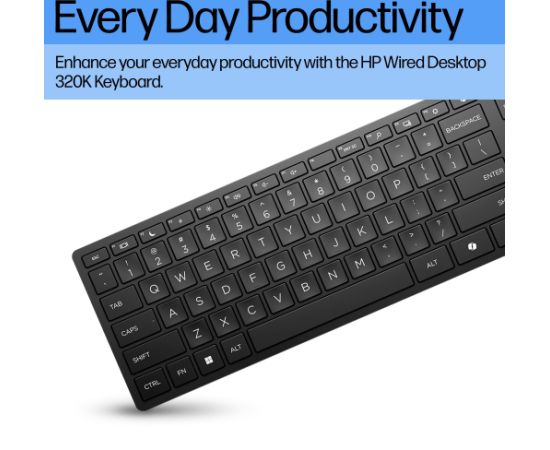 HP 320K USB Wired Keyboard - Black - US/RUS / 9SR37UT#ACB