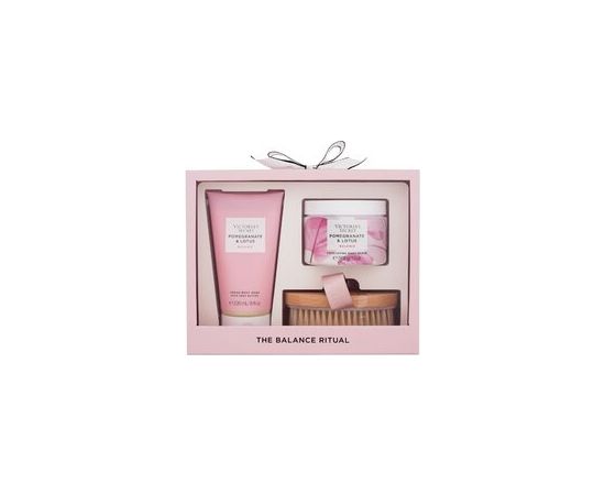 Victorias Secret Pomegranate & Lotus Balance Gift Set Shower Cream 236 ml, Body Scrub 368 g and Body Brush 236ml