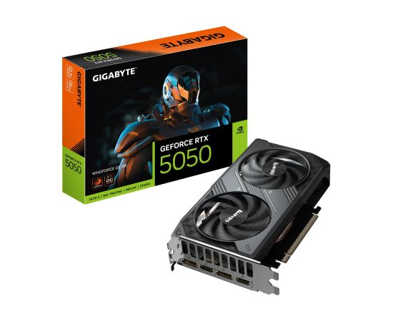 Graphics Card GIGABYTE NVIDIA GeForce RTX 5050 8 GB GDDR6 128 bit PCIE 5.0 16x GPU 2587 MHz Dual Slot Fansink GV-N5050WF2OC-8GD1.0