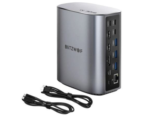 Blitzwolf BW-TH15 17in1 Docking Station 2xHD+DP+4xC+3xUSB 3.0+USB 3.1+C 3.2+C PD+RJ45+micro SD+SD+3.5mm Audio