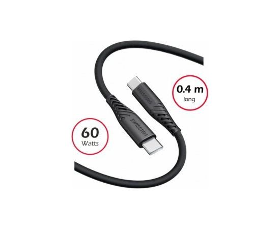 Swissten Soft Silicone USB-C - USB-C 60W кабель 0.4m
