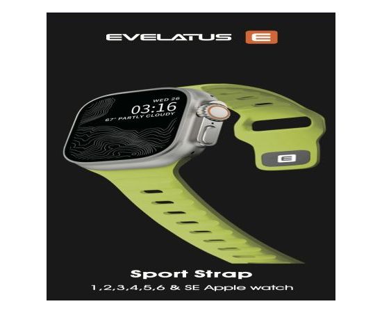 Evelatus   Watch 42/44/45 Sport Silicone Loop Ultra Yellow