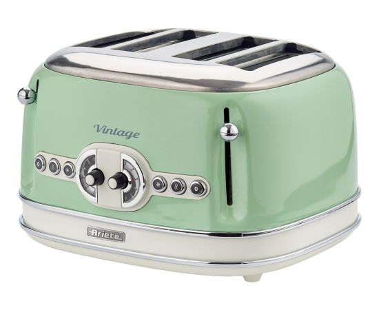 Ariete Vintage 4-slot toaster 156 (light green, 1,600 watts, for 4 slices of toast)