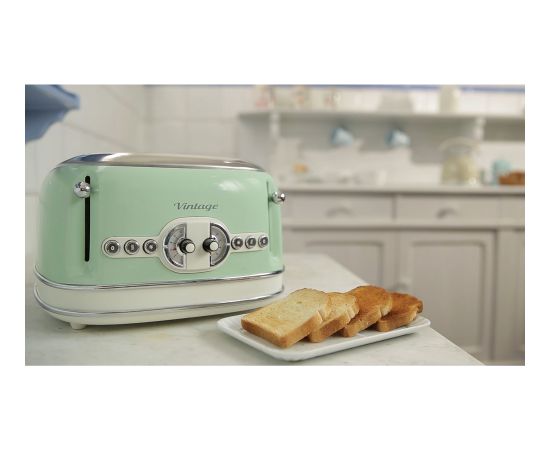 Ariete Vintage 4-slot toaster 156 (light green, 1,600 watts, for 4 slices of toast)