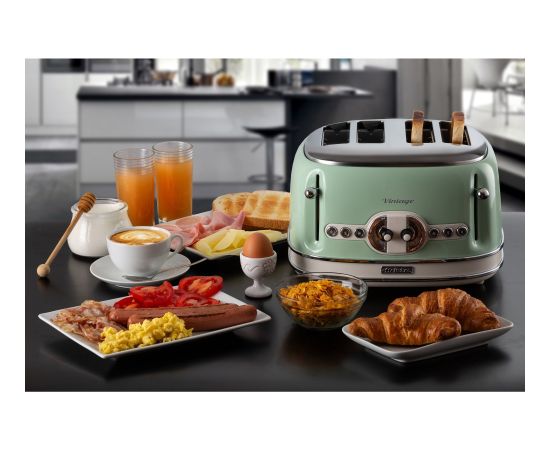 Ariete Vintage 4-slot toaster 156 (light green, 1,600 watts, for 4 slices of toast)