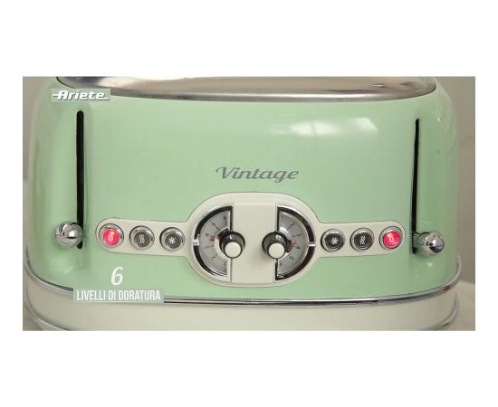 Ariete Vintage 4-slot toaster 156 (light green, 1,600 watts, for 4 slices of toast)