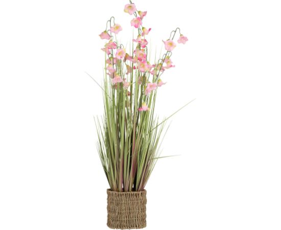 Mākslīgais zieds IN GARDEN H87cm, violets pulkstenītis, zāle ar podiņu