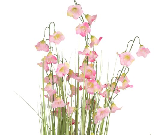 Mākslīgais zieds IN GARDEN H87cm, violets pulkstenītis, zāle ar podiņu