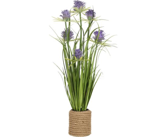 Mākslīgais zieds IN GARDEN H70cm, violeta krizantēma, zāle ar podiņu