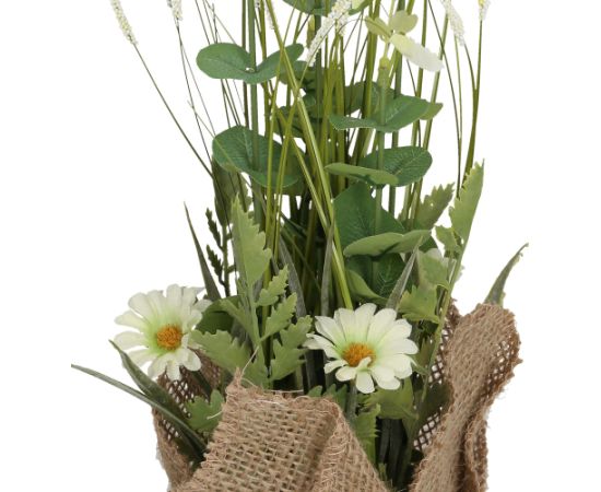 Artificial flower IN GARDEN H35cm, white daisy, grass with pot