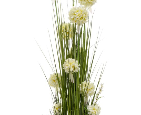 Mākslīgais zieds IN GARDEN H120cm, balta hiacinte, zāle ar podiņu