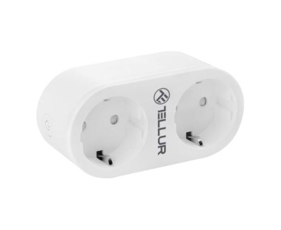 Tellur WiFi AC Dual Plug, Energy reading, 16A, 2400W