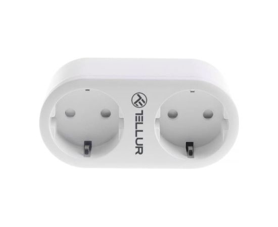 Tellur WiFi AC Dual Plug, Energy reading, 16A, 2400W