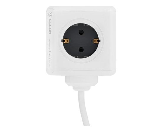 Tellur Power Cube Extended, Power strip 4 Outlets + 2xUSB ports, 1.5m cable white