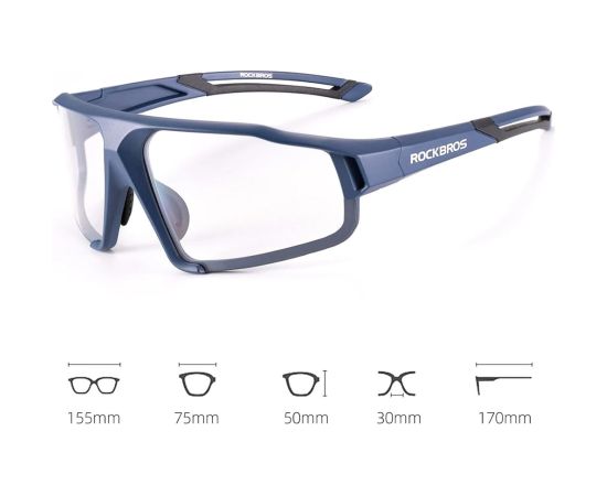 Rockbros SP216BL UV400 blue photochromic cycling glasses