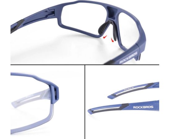 Rockbros SP216BL UV400 blue photochromic cycling glasses