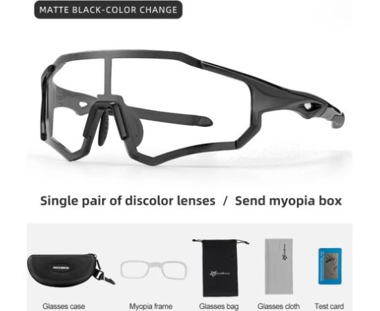 Rockbros 10181 UV400 photochromic cycling glasses, black