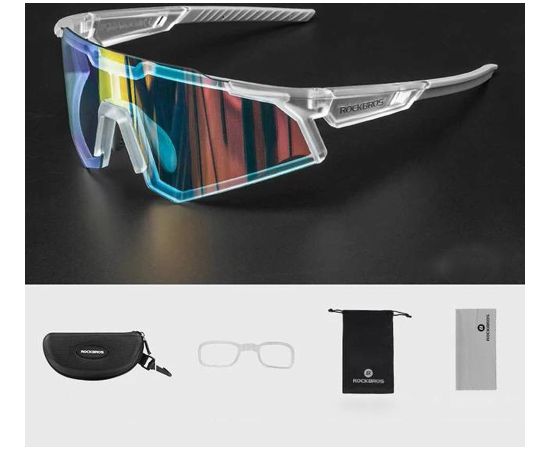 Rockbros SP291 UV400 white photochromic cycling glasses