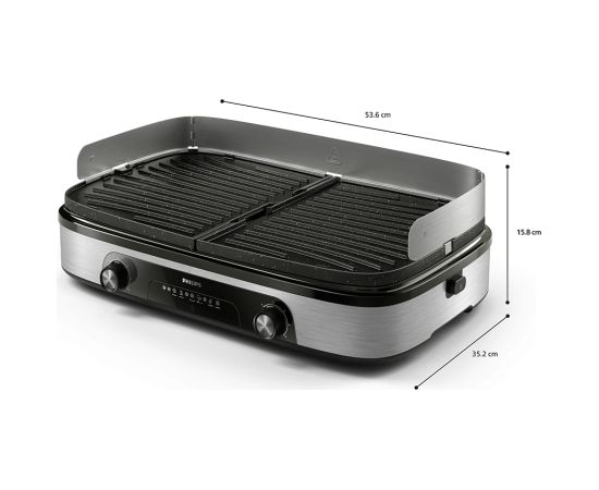 Philips HD6222/90 elektriskais galda grils, melns