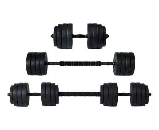 Funfit Hantle Bitumiczne 40 kg Zestaw 4w1 + uchwyty