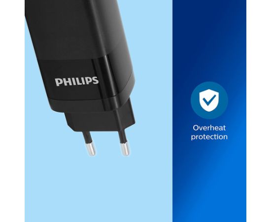 Philips DLP2681|12 GaN lādētājs 65W | 3,25A melns