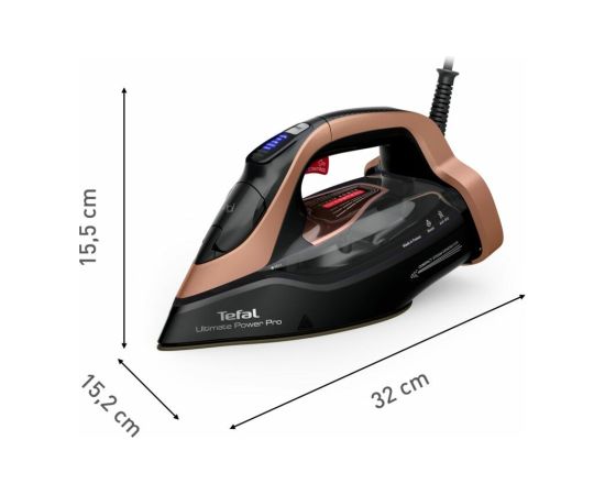 Tefal Ultimate Power Pro FV9E50 Dry & Steam iron Durilium AirGlide Autoclean soleplate 3200 W Black, Copper
