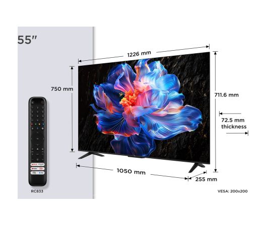 TCL V6C 55V6C TV 139.7 cm (55") 4K Ultra HD Smart TV Wi-Fi Metallic 270 cd/m²