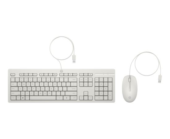 HP 225 G2 USB Wired Mouse Keyboard Combo, Copilot Key - Cashmere White - ESTONIAN / AW5S6AA#ARK