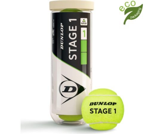 Tennis balls DUNLOP STAGE 1 GREEN 3-tube ITF