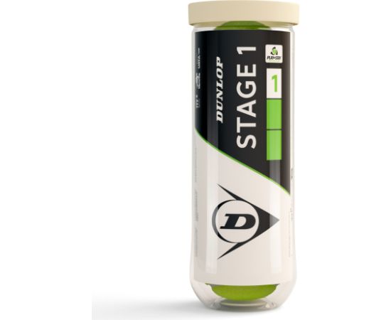 Tennis balls DUNLOP STAGE 1 GREEN 3-tube ITF