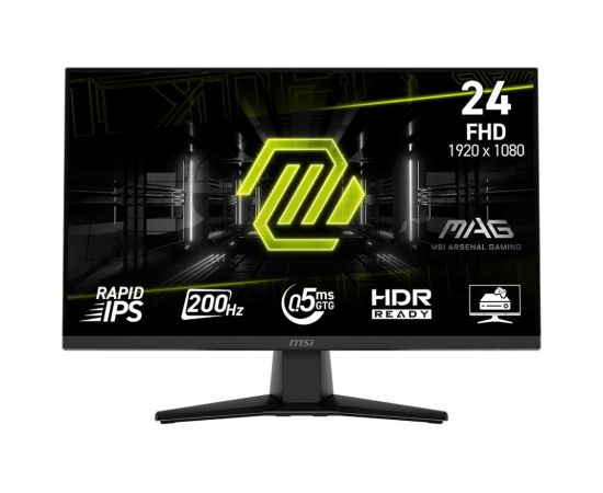 LCD Monitor MSI MAG 242F 23.8" Gaming Matte Panel IPS 1920x1080 16:9 200Hz 0.5 ms Colour Black MAG242F