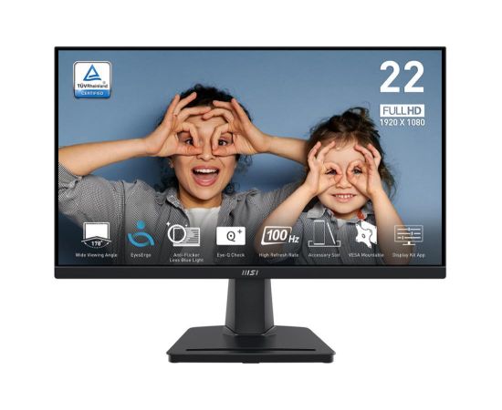 LCD Monitor MSI PRO MP225V 21.45" Business Matte Panel VA 1920x1080 16:9 100 ?? 1 ms Colour Black PROMP225V