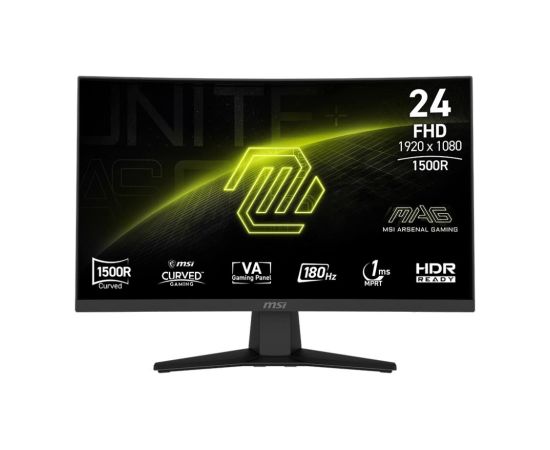LCD Monitor MSI MAG 244C 23.6" Gaming/Curved/Frameless Matte Panel VA 1920x1080 16:9 180Hz 1 ms MAG244C