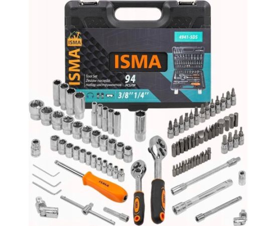 INSTRUMENTU KOMPLEKTS Isma  94elementi  1/4" , 3/8" (4-22mm)
