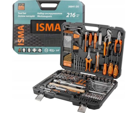 INSTRUMENTU KOMPLEKTS Isma  216 elementi 1/4" , 1/2"