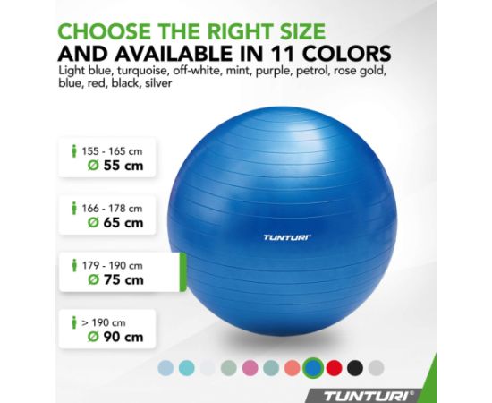 Vingrošanas bumba TUNTURI Gymball 75 cm, Anti-Burst, Blue