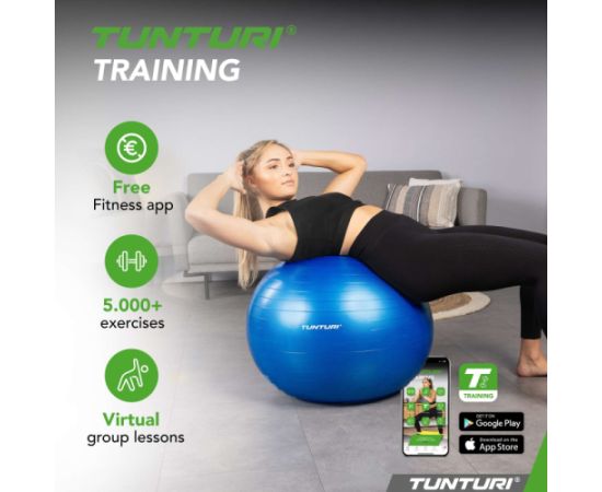 Vingrošanas bumba TUNTURI Gymball 75 cm, Anti-Burst, Blue