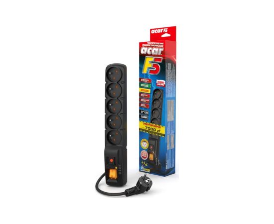 ACAR F5 Black 5 AC outlet(s) 230 V 1.5 m